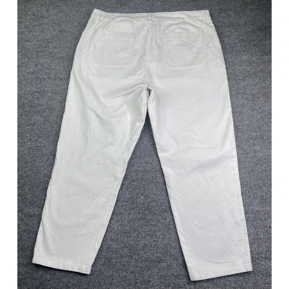 Eileen‎ Fisher Pants Womens 18 White Straight Leg Cotton Twill Casual Classic